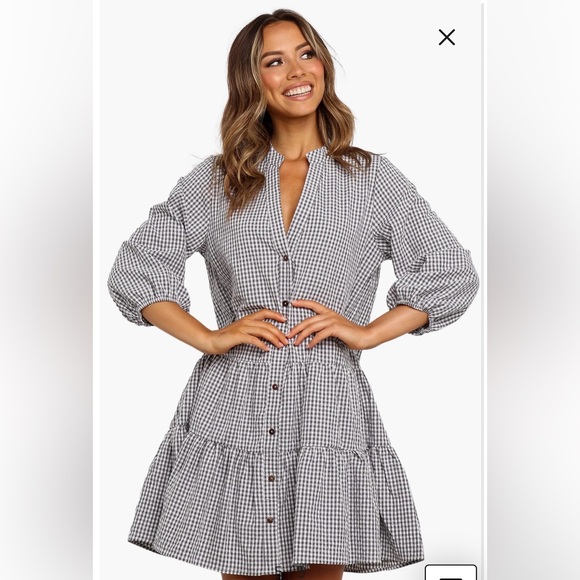 NWOT- Petal & Pup Daria Print Tiered Dress, Black, S/M - Picture 5 of 12